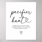 Poster Panneau de chasse de Baby shower de script moderne (Devant)