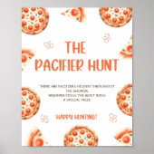 Poster Panneau de chasse Pizza Baby shower Pacifier (Devant)