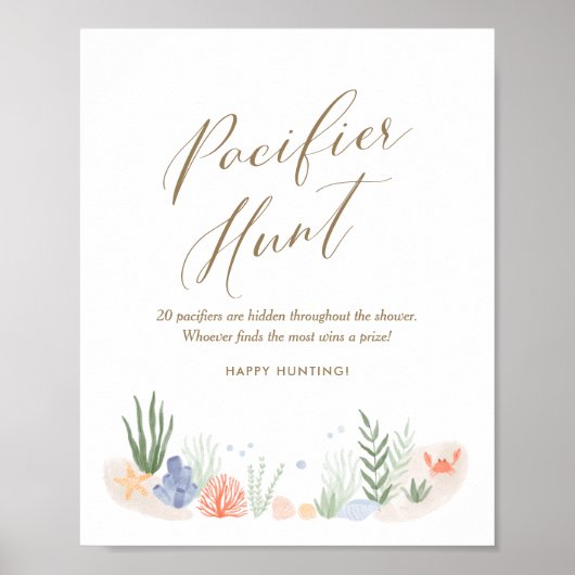 Poster Panneau de chasse sous le Baby shower marin (Devant)