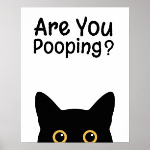 Poster Panneau de chat noir drôle - Êtes-vous en train de
