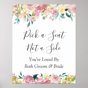 Poster Panneau de choix de siège de cérémonie de mariage