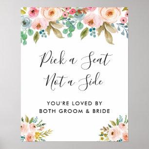 Poster Panneau de choix de siège de cérémonie de mariage