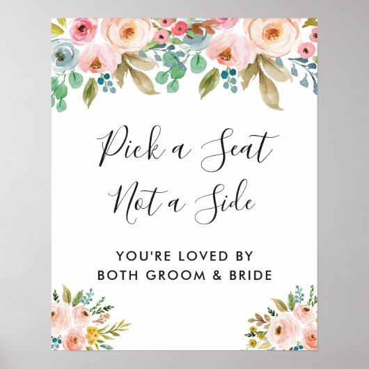 Poster Panneau de choix de siège de cérémonie de mariage (Devant)