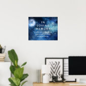 Poster Panneau de ciel lunaire pleine lune étoiles en mém (Bureau à domicile)