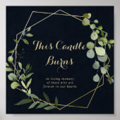 Poster Panneau de cierge géométrique bleu vert or (Devant)