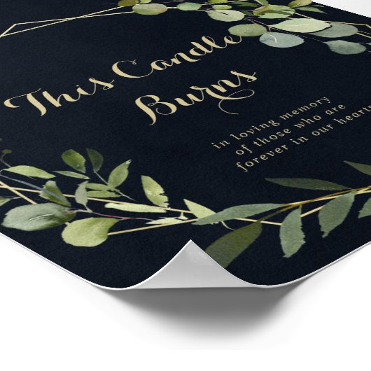 Poster Panneau de cierge géométrique or bleu vert (Coin)