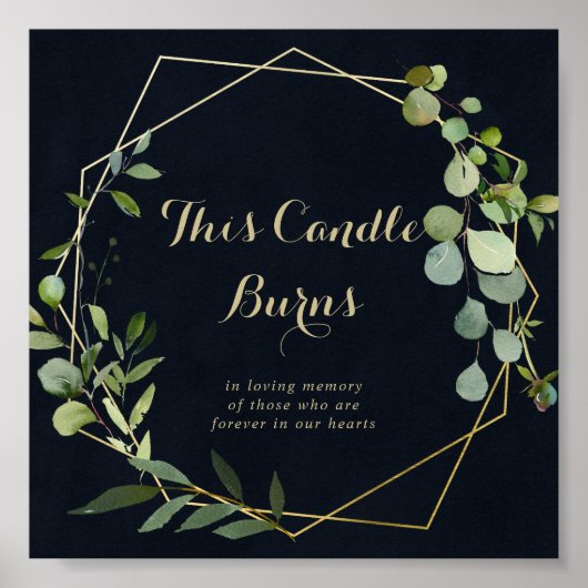 Poster Panneau de cierge géométrique or bleu vert (Devant)