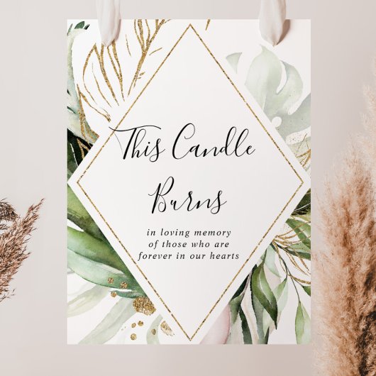 Poster Panneau de cierge géométrique or tropical