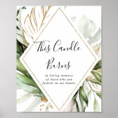 Poster Panneau de cierge géométrique or tropical (Devant)