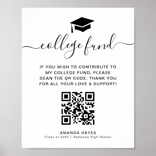 Poster Panneau de code QR de don pour le fonds universita (Devant)
