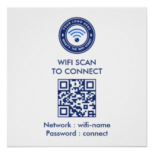 Poster Panneau de code QR de mot de passe WiFi Wi‑Fi