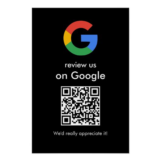 Poster Panneau de code QR Google pour examen moderne pour (Devant)
