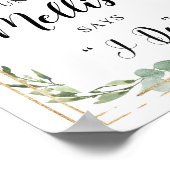 Poster Panneau de compte à rebours boho or vert succulent (Coin)