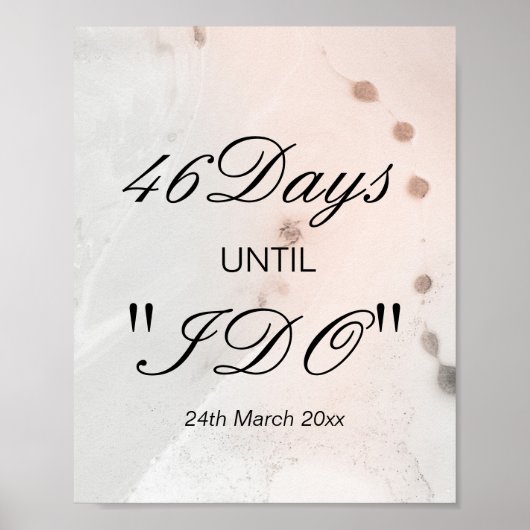 Poster Panneau de compte à rebours de mariage (Devant)