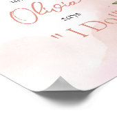 Poster Panneau de compte à rebours floral bohème rose pas (Coin)