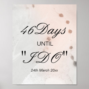 Poster Panneau de compte à rebours pour le mariage