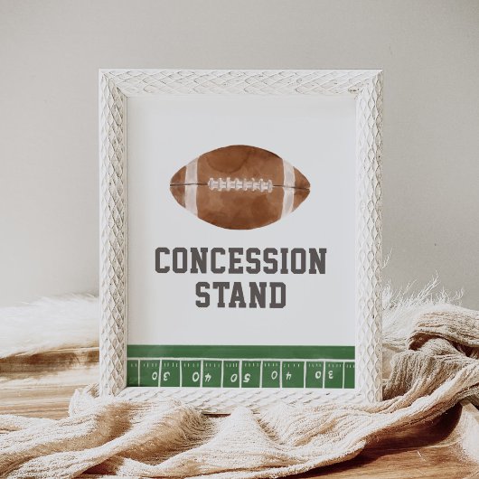 Poster Panneau de concession Baby shower de football