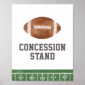 Poster Panneau de concession Baby shower de football (Devant)