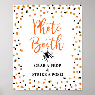 Poster Panneau de confettis pour fête de photomaton Hallo