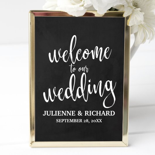 Poster Panneau de configuration de bienvenue mariage 8x10