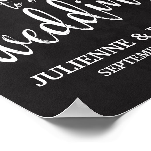 Poster Panneau de configuration de bienvenue mariage 8x10 (Coin)