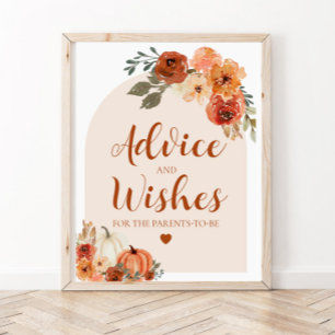 Poster Panneau de conseil et de souhaits pour le Baby sho