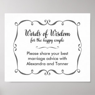 Poster Panneau de conseil Mariage Words of Wisdom