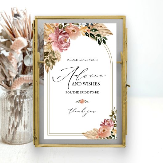Poster Panneau de conseil pour une douche de mariage chic