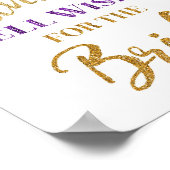 Poster Panneau de conseils de confettis or et violet pour (Coin)