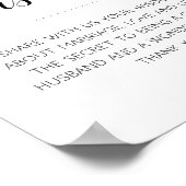 Poster Panneau de conseils de mariage avec des mots éléga (Coin)