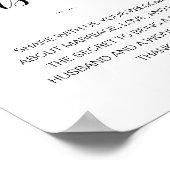 Poster Panneau de conseils de mariage Paroles de sagesse (Coin)