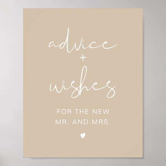 Poster Panneau de conseils et de vœux bohème beige INDIE (Devant)