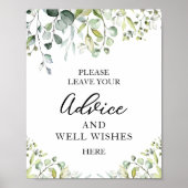 Poster Panneau de conseils et de vœux de verdure Eucalypt (Devant)