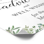 Poster Panneau de conseils et de vœux Feuilles d'eucalypt (Coin)