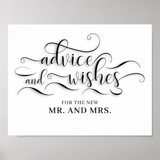 Poster Panneau de conseils et vœux de mariage (Devant)