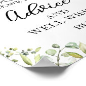 Poster Panneau de conseils et vœux de verdure Eucalyptus (Coin)