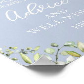 Poster Panneau de conseils et vœux de verdure Eucalyptus (Coin)