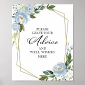 Poster Panneau de conseils et vœux en bleu poussiéreux de (Devant)