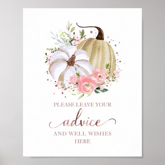 Poster Panneau de conseils pour une baby shower automnale (Devant)