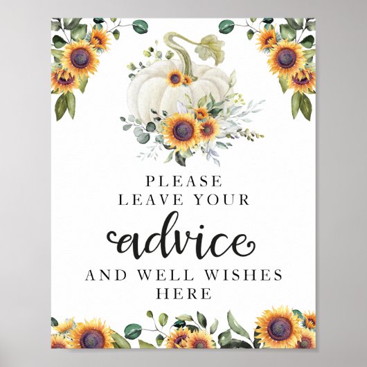 Poster Panneau de conseils pour une baby shower sur le th (Devant)
