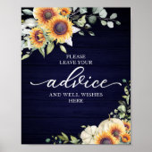 Poster Panneau de conseils pour une baby shower sur le th (Devant)