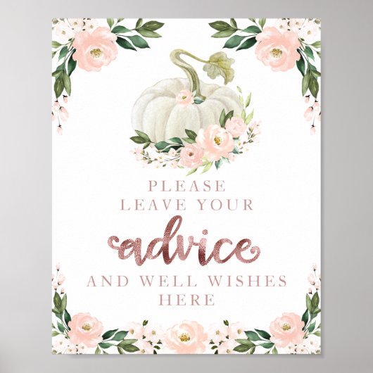 Poster Panneau de conseils pour une baby shower sur le th (Devant)