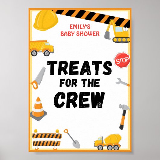 Poster Panneau de construction, Anniversaire, Baby shower (Devant)