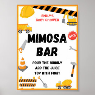 Poster Panneau de construction, Anniversaire, Baby shower