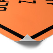 Poster Panneau de construction de la route avant la zone (Coin)