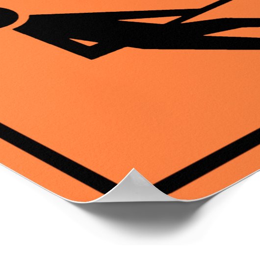 Poster Panneau de construction routière de la zone de tra (Coin)