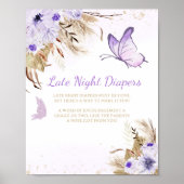 Poster Panneau de Couches de Nuit de Fête de Bébé Papillo (Devant)
