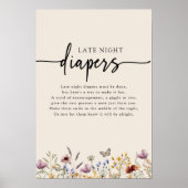 Poster Panneau de Couches de Nuit Floral (Devant)