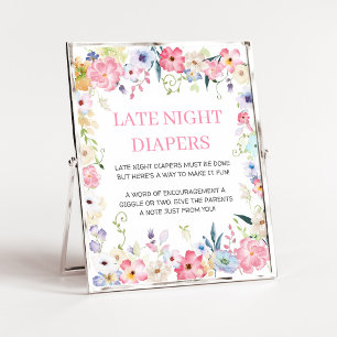 Poster Panneau de Couches de Nuit Floral Baby in Bloom