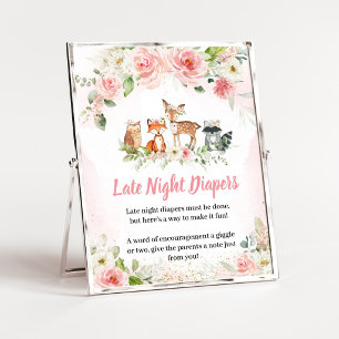 Poster Panneau de Couches Tardives Floral Rose de la Forê